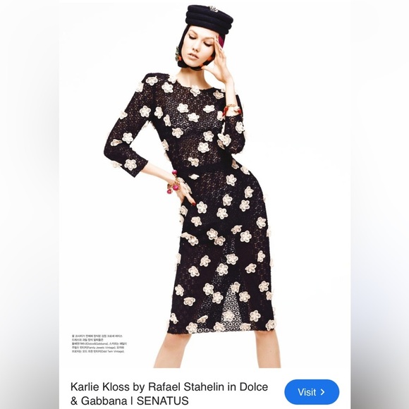 Dolce and Gabbana Crochet Floral Little Black Lace Dress LBD Size Small - Picture 16 of 16